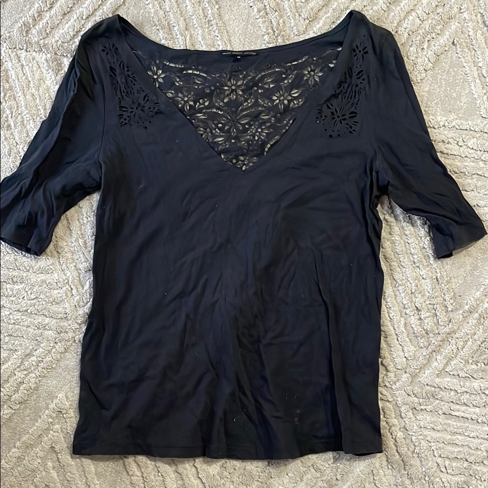 Truly madly Deeply urban outfitters Black Lace Detail Women's Top size M